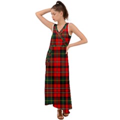 Boyd Modern Tartan 2 V-neck Chiffon Maxi Dress by tartantotartansred