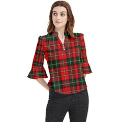 Boyd Modern Tartan 2 Loose Horn Sleeve Chiffon Blouse