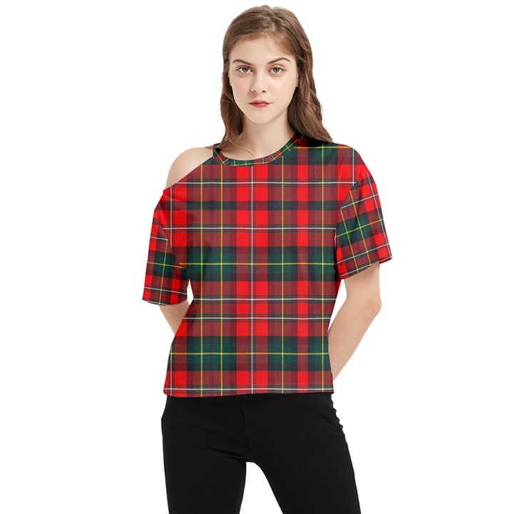 Boyd Modern Tartan 2 One Shoulder Cut Out Tee