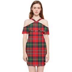 Boyd Modern Tartan 2 Shoulder Frill Bodycon Summer Dress