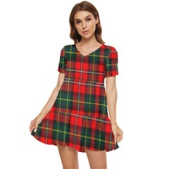 Boyd Modern Tartan 2 Tiered Short Sleeve Babydoll Dress by tartantotartansred