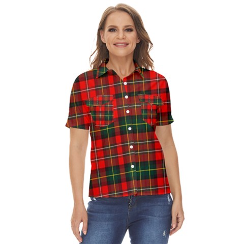 Boyd Modern Tartan 2 Women s Short Sleeve Double Pocket Shirt by tartantotartansred