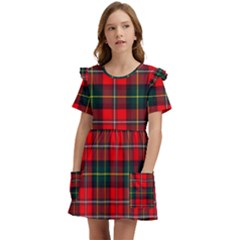 Boyd Modern Tartan 2 Kids  Frilly Sleeves Pocket Dress by tartantotartansred