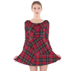 Boyd Modern Tartan Long Sleeve Velvet Skater Dress by tartantotartansred