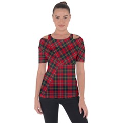 Boyd Modern Tartan Shoulder Cut Out Short Sleeve Top by tartantotartansred