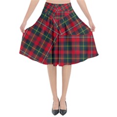 Boyd Modern Tartan Flared Midi Skirt by tartantotartansred