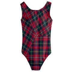 Boyd Modern Tartan Kids  Cut-out Back One Piece Swimsuit by tartantotartansred