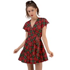 Boyd Modern Tartan Flutter Sleeve Wrap Dress