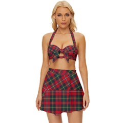 Boyd Modern Tartan Vintage Style Bikini Top And Skirt Set  by tartantotartansred