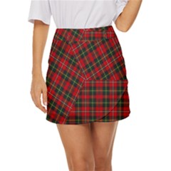 Boyd Modern Tartan Mini Front Wrap Skirt by tartantotartansred