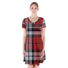 Brodie Dress Tartan Short Sleeve V-neck Flare Dress by tartantotartansred