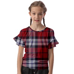 Brodie Dress Tartan Kids  Cut Out Flutter Sleeves by tartantotartansred