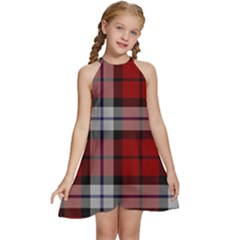 Brodie Dress Tartan Kids  Halter Collar Waist Tie Chiffon Dress