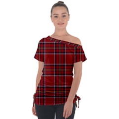 Brodie Clan Tartan 2 Off Shoulder Tie-up Tee