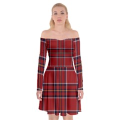 Brodie Clan Tartan 2 Off Shoulder Skater Dress by tartantotartansred