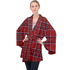 Brodie Clan Tartan 2 Long Sleeve Velvet Kimono 