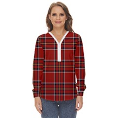 Brodie Clan Tartan 2 Zip Up Long Sleeve Blouse