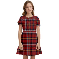 Brodie Clan Tartan 2 Kids  Puff Sleeved Dress