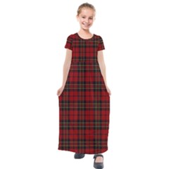 Brodie Clan Tartan Kids  Short Sleeve Maxi Dress by tartantotartansred