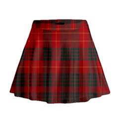 Cameron Clan Modern Tartan Mini Flare Skirt by tartantotartansred