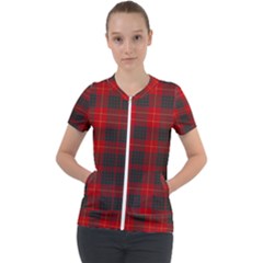 Cameron Clan Modern Tartan Short Sleeve Zip Up Jacket by tartantotartansred