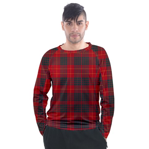 Cameron Clan Modern Tartan Men s Long Sleeve Raglan Tee by tartantotartansred