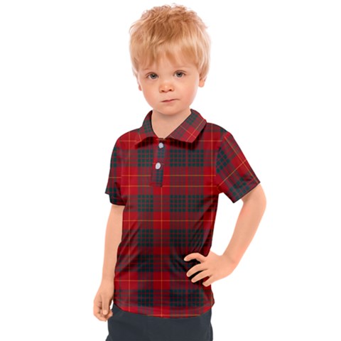 Cameron Clan Modern Tartan Kids  Polo Tee by tartantotartansred