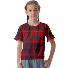 Cameron Clan Modern Tartan Kids  Cuff Sleeve Scrunch Bottom Tee