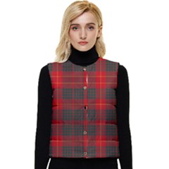 Cameron Clan Modern Tartan Women s Short Button Up Puffer Vest