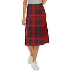 Cameron Clan Modern Tartan Midi Panel Skirt by tartantotartansred