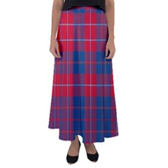 Galloway Red Modern Tartan Flared Maxi Skirt by tartantotartansred