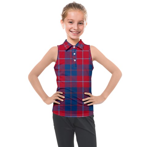 Galloway Red Modern Tartan Kids  Sleeveless Polo Tee by tartantotartansred