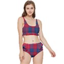 Galloway Red Modern Tartan Frilly Bikini Set View1