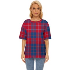 Galloway Red Modern Tartan Oversized Basic Tee by tartantotartansred