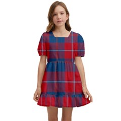 Galloway Red Modern Tartan Kids  Short Sleeve Dolly Dress by tartantotartansred