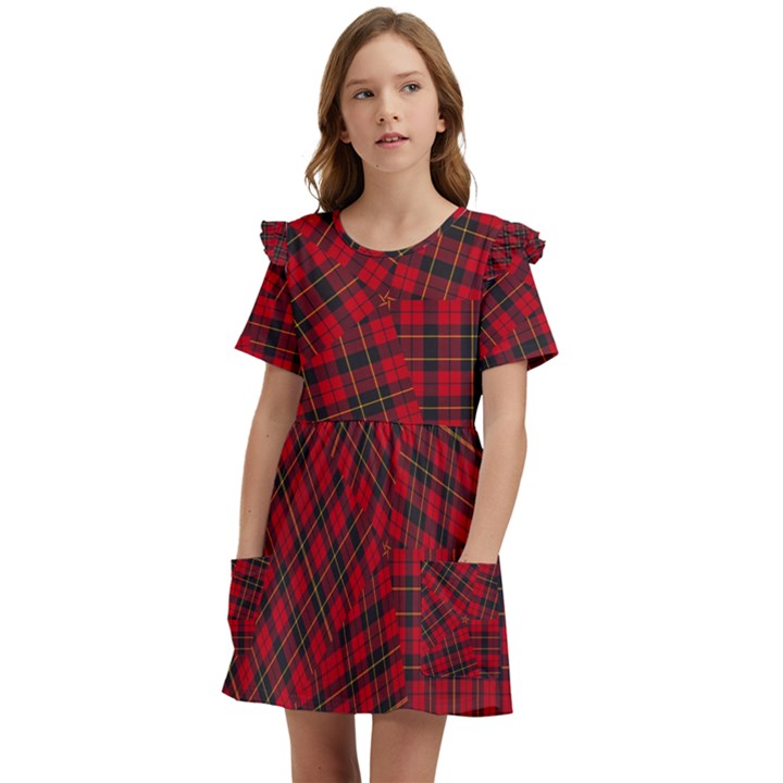 Wallace Modern Kids  Frilly Sleeves Pocket Dress