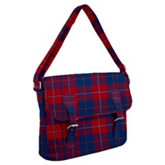 Galloway Red Modern Tartan Buckle Messenger Bag by tartantotartansred2