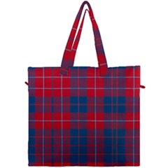 Galloway Red Modern Tartan Canvas Travel Bag by tartantotartansred2