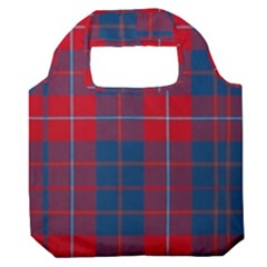 Galloway Red Modern Tartan Premium Foldable Grocery Recycle Bag by tartantotartansred2