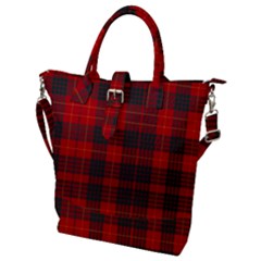 Cameron Clan Modern Tartan Buckle Top Tote Bag by tartantotartansred2