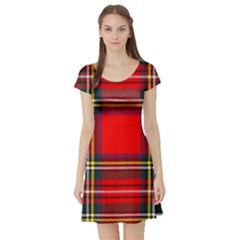 Stewart Royal Modern Heavy Weight Tartan Short Sleeve Skater Dress by tartantotartansreddesign