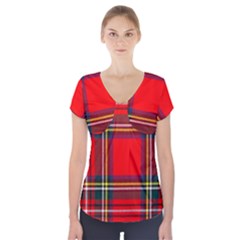 Stewart Royal Modern Heavy Weight Tartan Short Sleeve Front Detail Top by tartantotartansreddesign