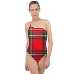 Stewart Royal Modern Heavy Weight Tartan Classic One Shoulder Swimsuit by tartantotartansreddesign