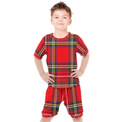 Stewart Royal Modern Heavy Weight Tartan Kids  Tee And Shorts Set by tartantotartansreddesign