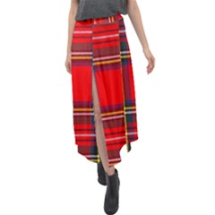 Stewart Royal Modern Heavy Weight Tartan Velour Split Maxi Skirt by tartantotartansreddesign