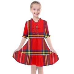 Stewart Royal Modern Heavy Weight Tartan Kids  All Frills Chiffon Dress by tartantotartansreddesign