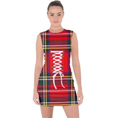 Stewart Royal Modern Heavy Weight Tartan Lace Up Front Bodycon Dress by tartantotartansreddesign