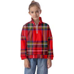 Stewart Royal Modern Heavy Weight Tartan Kids  Half Zip Hoodie by tartantotartansreddesign