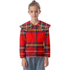 Stewart Royal Modern Heavy Weight Tartan Kids  Peter Pan Collar Blouse by tartantotartansreddesign