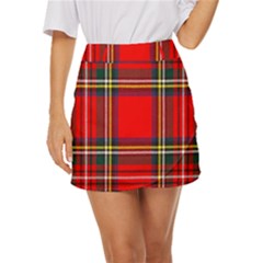 Stewart Royal Modern Heavy Weight Tartan Mini Front Wrap Skirt by tartantotartansreddesign